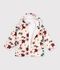 Chaqueta infantil de borreguito con flores y capucha crudo/multicolor
