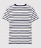 Camiseta LA ICONICA de algodón con cuello de pico para mujer blanco MARSHMALLOW/azul SMOKING