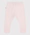 Pantalón con pies de algodón liso para recién nacido rosa FLEUR
