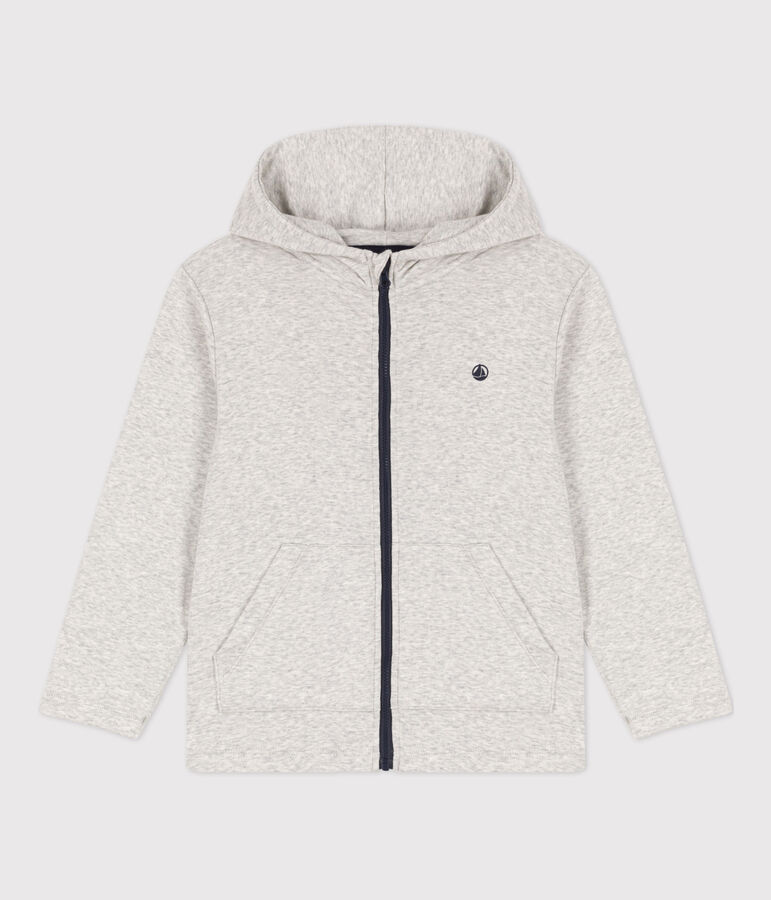 Sudadera con capucha y cremallera de ni&ntilde;o gris