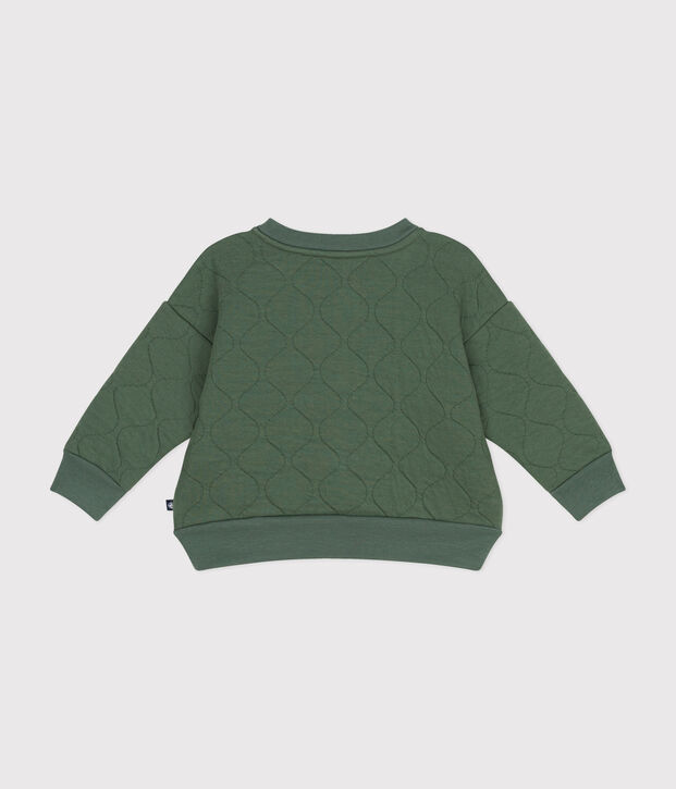 Chaqueta de punto de t&uacute;bico acolchado para beb&eacute; verde
