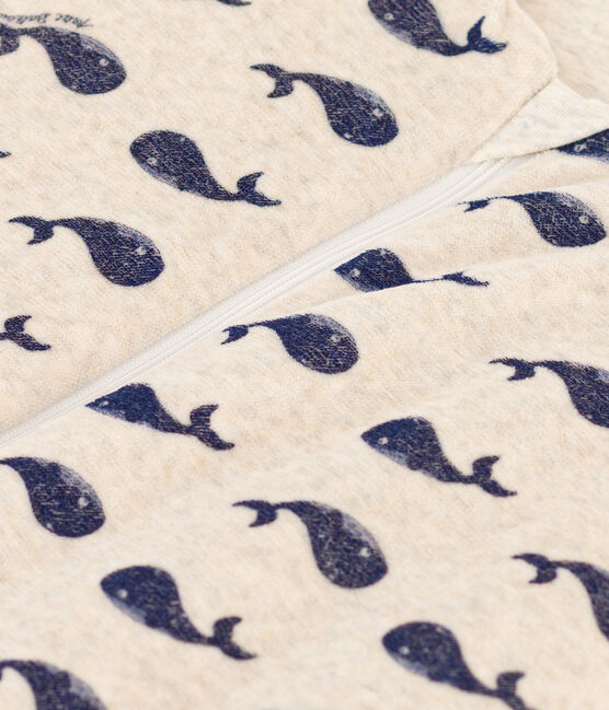 Saco de terciopelo con ballena para bebé TOG 3 beige MONTELIMAR/azul MEDIEVAL