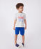 Camiseta infantil de manga corta de algodón con estampado gris BELUGA CHINE