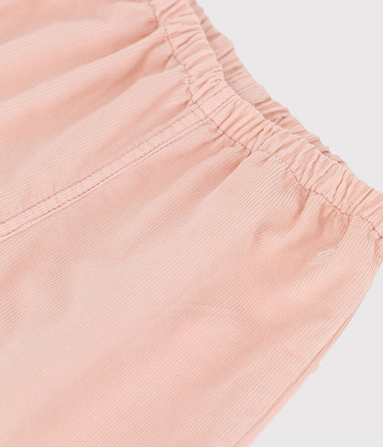 Pantal&oacute;n de terciopelo fino para beb&eacute; rosa