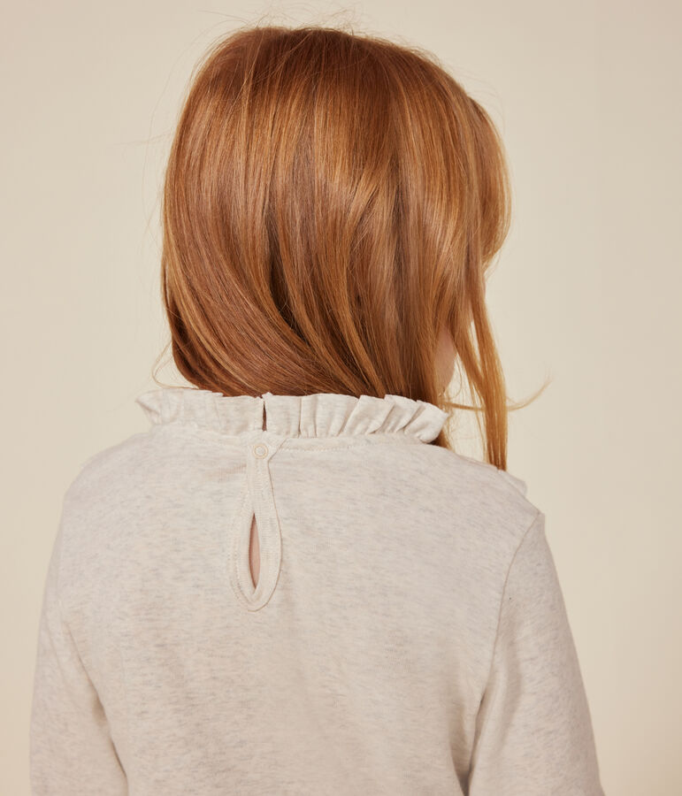 Camiseta de manga larga de punto para ni&ntilde;a beige MONTELIMAR CHINE