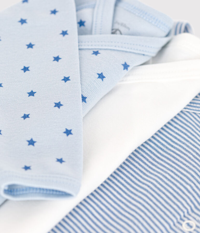 Juego de 3 bodis cruzados de manga larga de algod&oacute;n para beb&eacute; multicolor