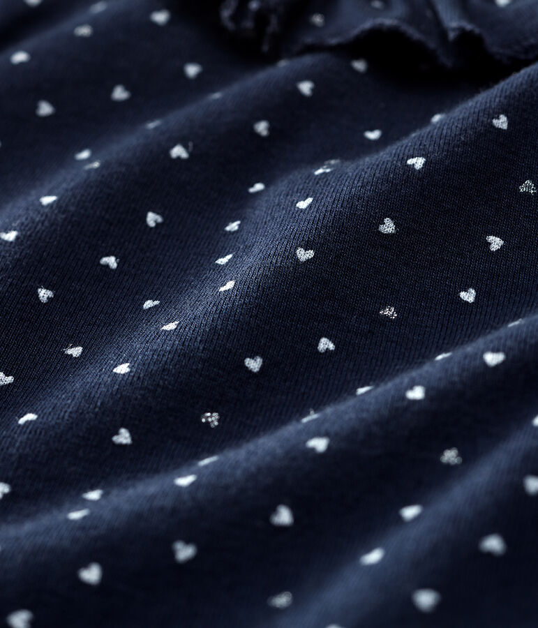 Bodi de manga larga para beb&eacute; ni&ntilde;a azul SMOKING/blanco MULTICO