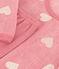 Camisón infantil de terciopelo con estampado de corazones rosa ROSEWOOD/ MARSHMALLOW