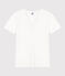 Camiseta Iconique de manga corta de punto liso para mujer blanco ECUME