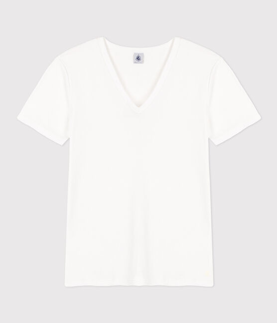 Camiseta Iconique de manga corta de punto liso para mujer blanco ECUME