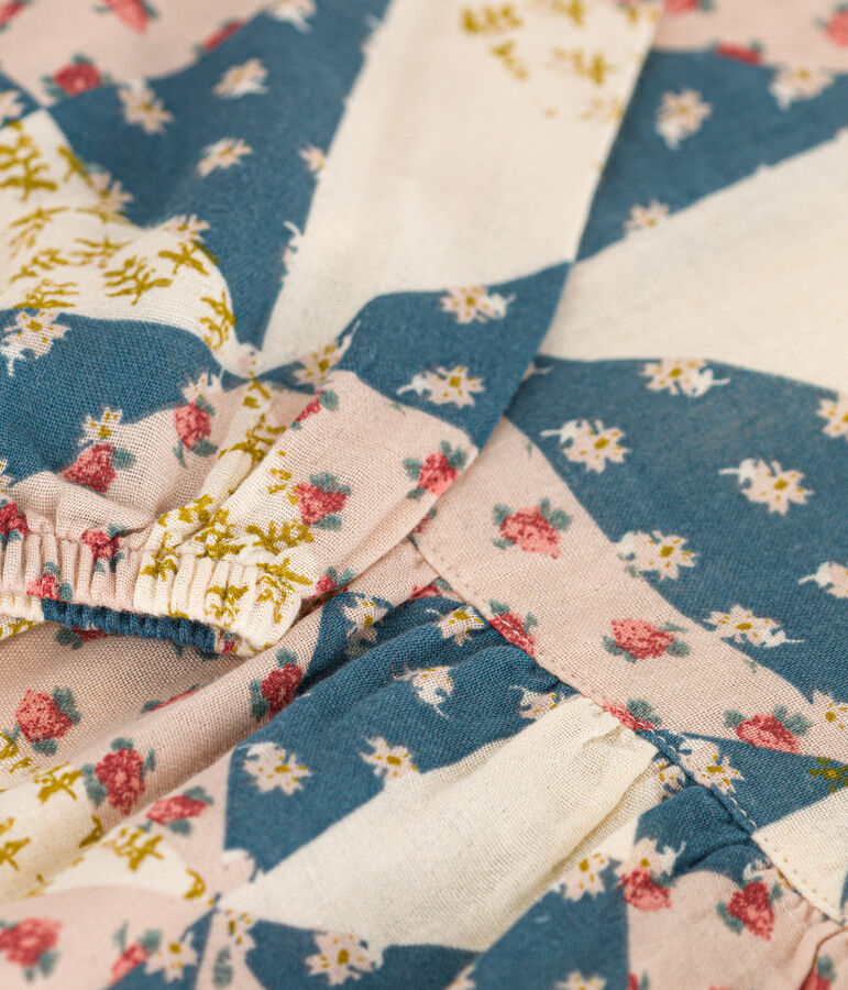 Blusa de gasa de algod&oacute;n para ni&ntilde;a rosa SALINE/blanco MULTICO