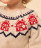 Jersey de jacquard de lana y algodón para bebé beige MONTELIMAR/blanco MULTICO