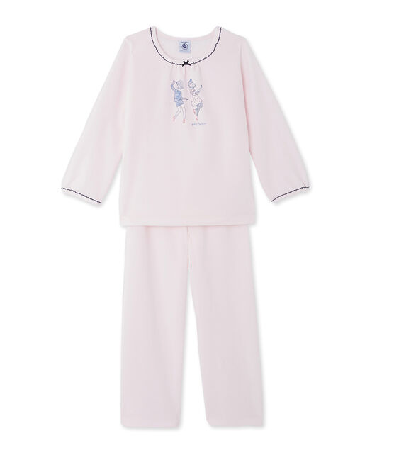 Pijama de terciopelo para niña rosa Vienne