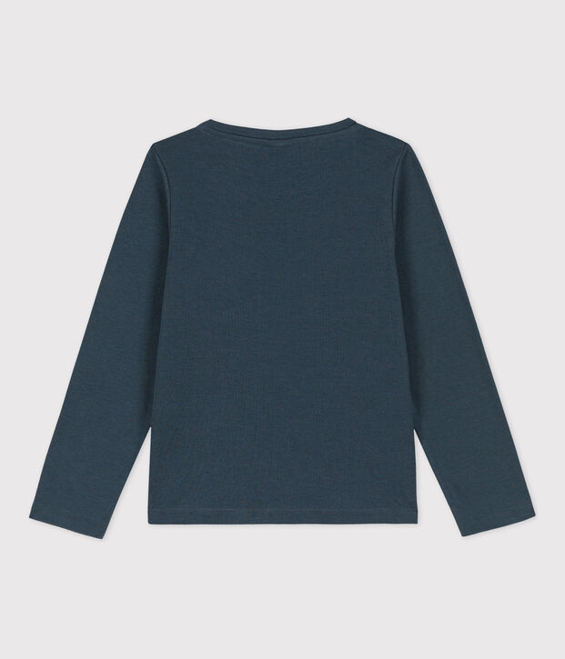 Camiseta de algod&oacute;n de manga larga de ni&ntilde;a/ni&ntilde;o gris