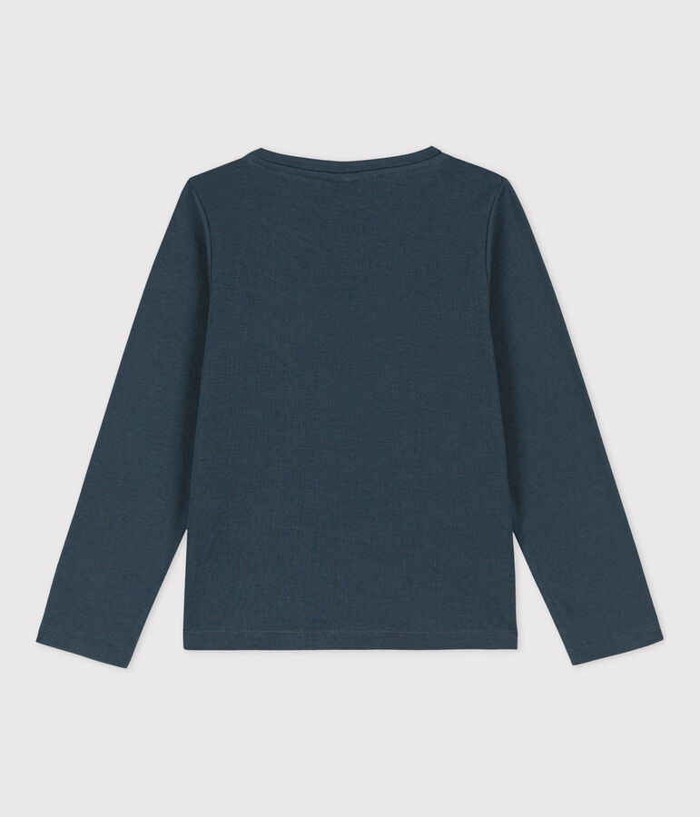 Camiseta de algod&oacute;n de manga larga de ni&ntilde;a/ni&ntilde;o gris