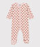 Pijama de terciopelo con flores rosa SALINE/blanco MULTICO
