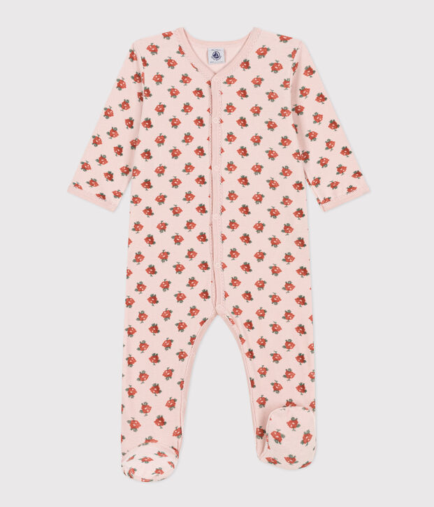 Pijama de terciopelo con flores rosa/multicolor