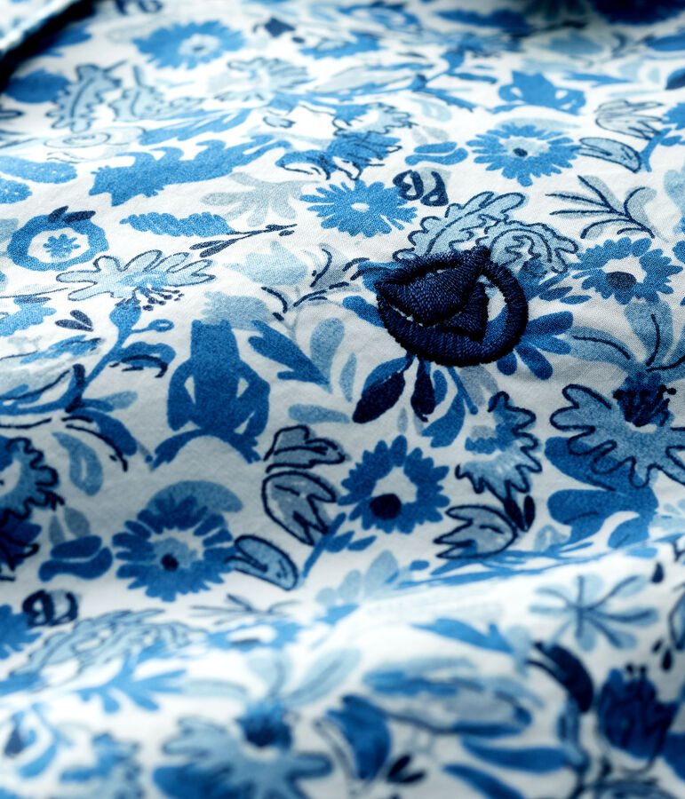 Camisa de popelina de ni&ntilde;o blanco/multicolor