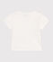 Camiseta lisa de manga corta de algodón para bebé blanco MARSHMALLOW