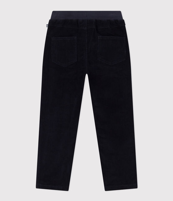 Pantalón recto de terciopelo medio de niña / niño azul SMOKING