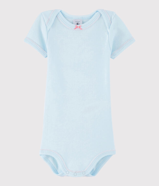 Bodi de manga corta de beb&eacute; ni&ntilde;a azul