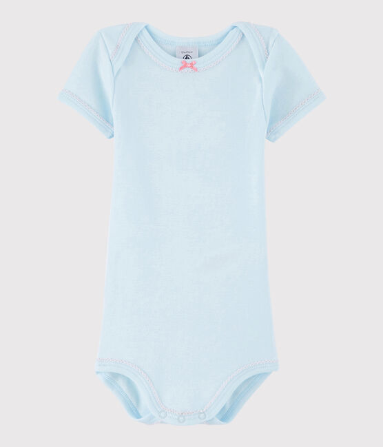 Bodi de manga corta de bebé niña azul AMANDIER