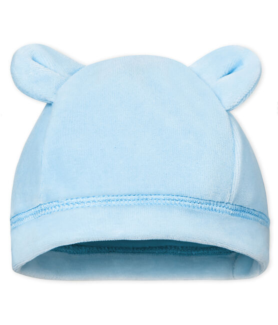 Gorro nacimiento de terciopelo para bebé unisex azul FRAICHEUR