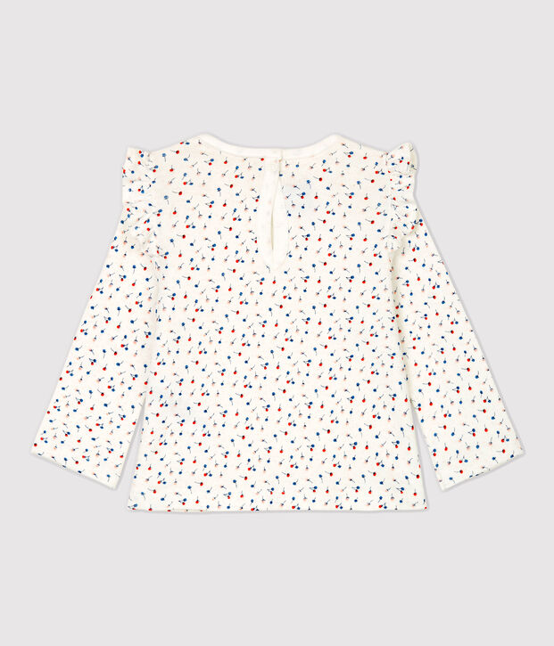 Blusa de algod&oacute;n de beb&eacute;. blanco/multicolor