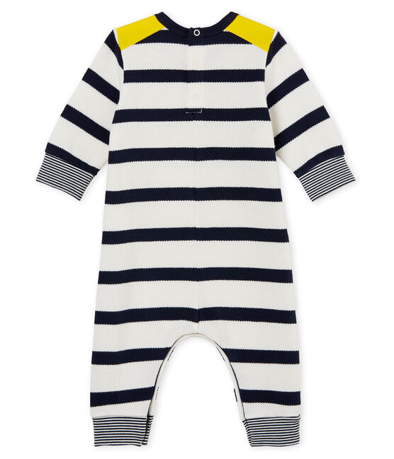 Mono largo con rayas marineras para bebé niño blanco MARSHMALLOW/azul SMOKING