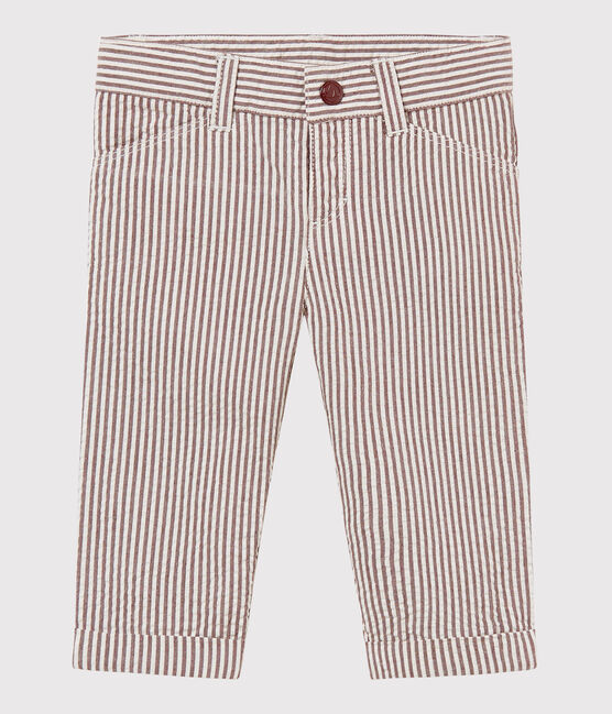 Pantalón de rayas para bebé niño rojo VINO/blanco MARSHMALLOW