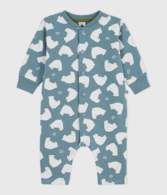 Mono largo de algodón con estampado de oso blanco para bebé gris GOBELIN/ MULTICO