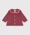 Blusa lisa de terciopelo de manga larga para beb&eacute; rosa