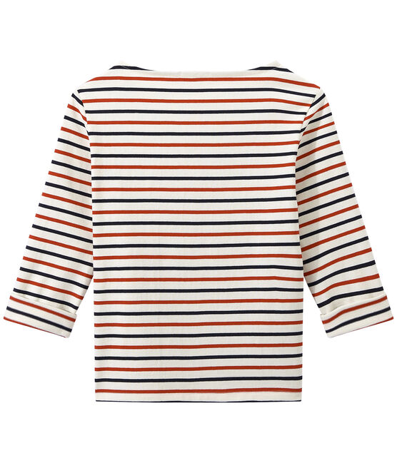 Marinera en jersey grueso tricolor para mujer beige COQUILLE/azul SMOKING/ TERKUIT