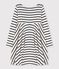 Vestido de manga larga para niña beige COQUILLE/azul SMOKING CN