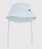 Gorro de lluvia anudable de seersucker para beb&eacute; azul/blanco