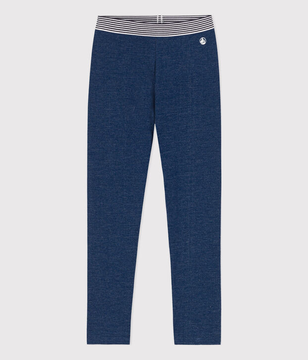 Jeggings de mulet&oacute;n de efecto vaquero de ni&ntilde;a azul/beige