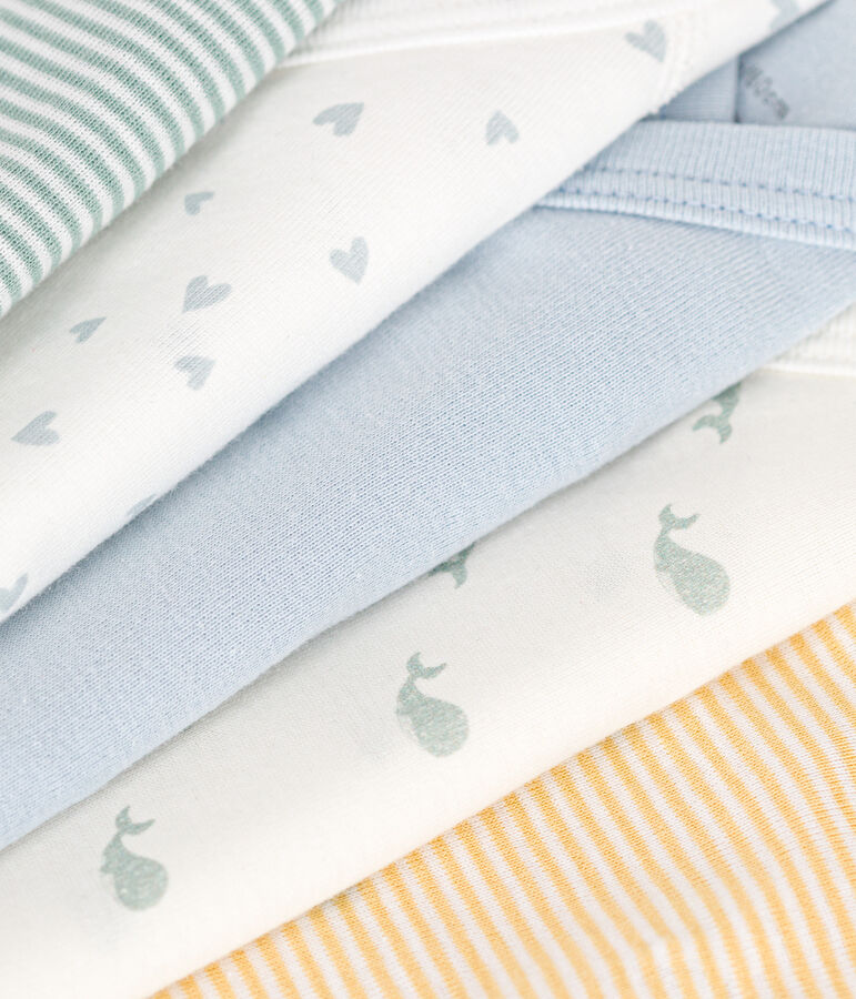 Juego de 5 bodis cruzados de manga larga de algod&oacute;n para beb&eacute; multicolor