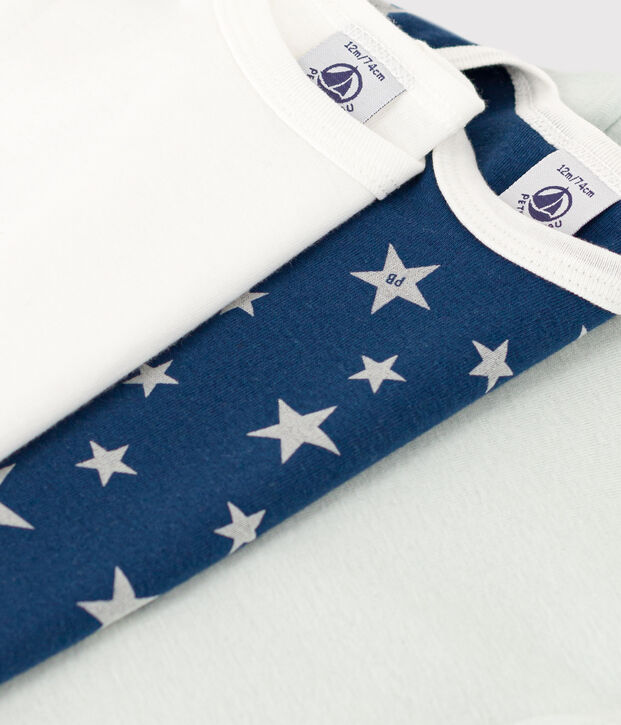 Juego de 3 bodis fosforescentes de algod&oacute;n para beb&eacute; multicolor