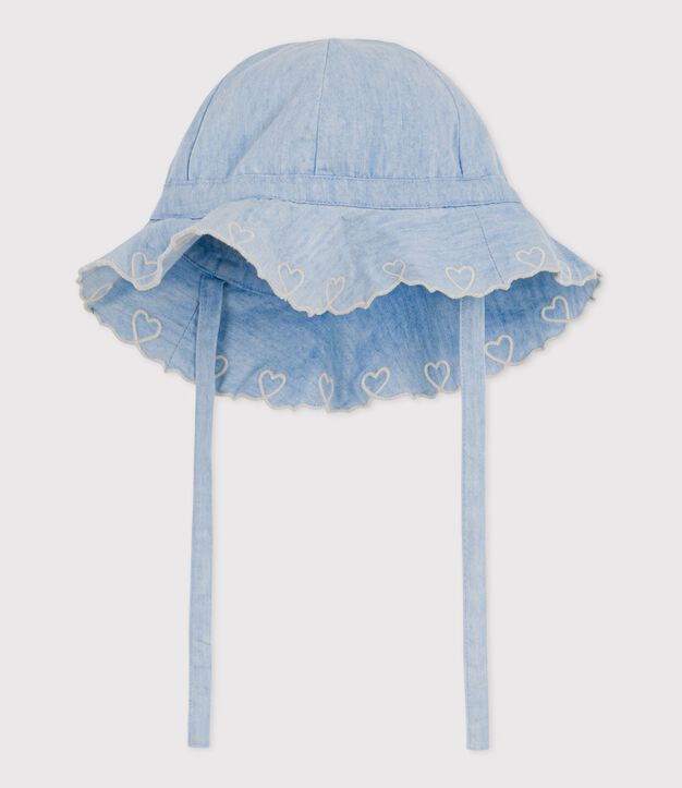 Gorro de chambray para beb&eacute; ni&ntilde;a azul