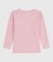 Camiseta infantil lisa de manga larga de lana y algodón rosa JOLI