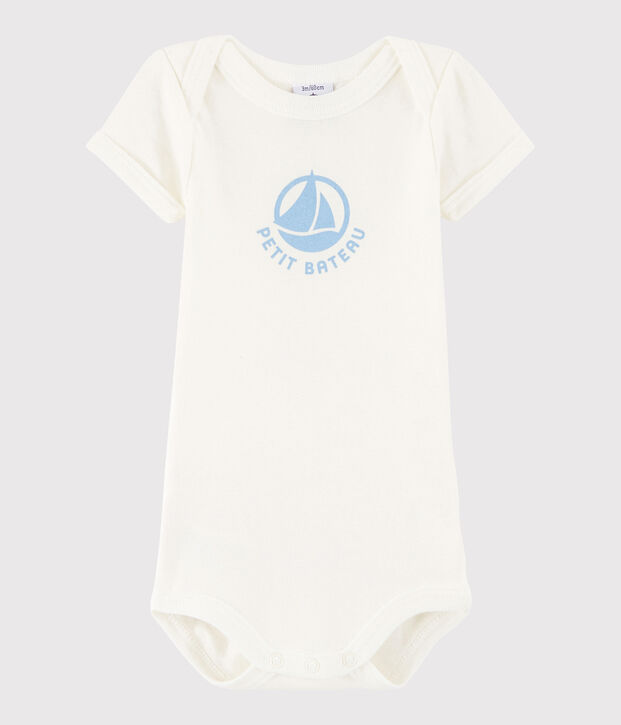 Bodi de manga corta de beb&eacute; ni&ntilde;a/ni&ntilde;o blanco