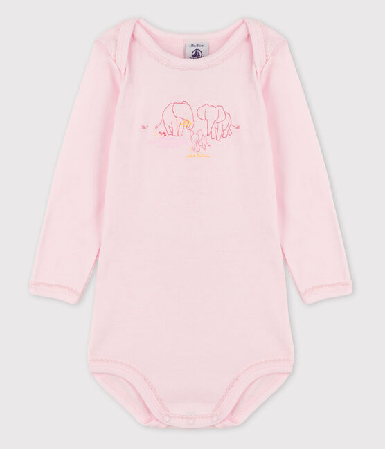 Bodi de manga larga de bebé niña rosa VIENNE