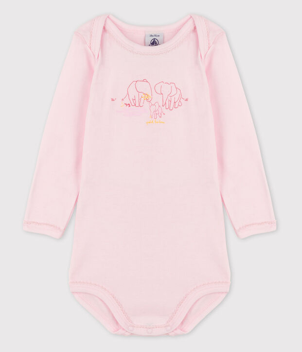 Bodi de manga larga de beb&eacute; ni&ntilde;a rosa
