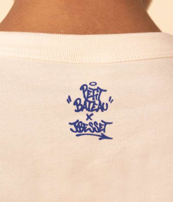 Camiseta de algodón de manga larga de niña/niño blanco AVALANCHE/ MULTICO