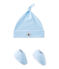 Conjunto de gorrito de nacimiento y zapatitos de bebé azul FRAICHEUR/blanco ECUME