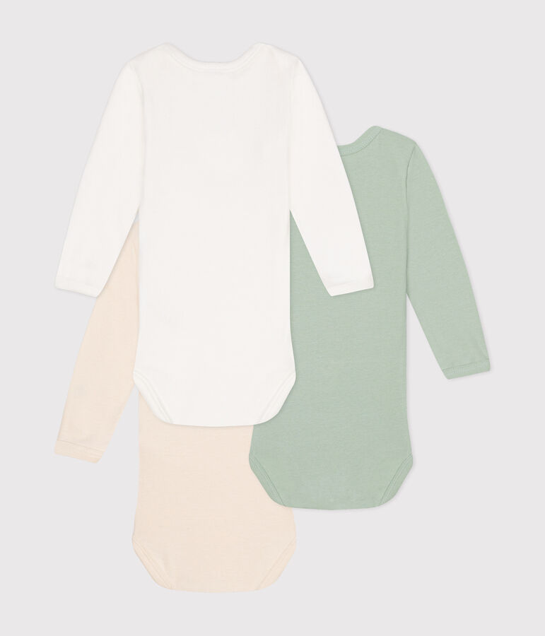 Juego de 3 bodis de manga larga de algod&oacute;n de beb&eacute; variante 1