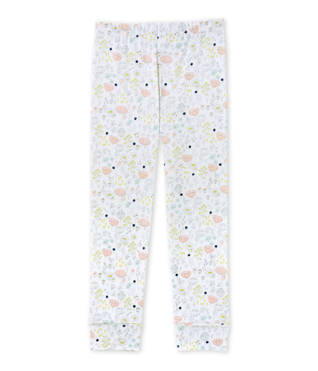 Pantal&oacute;n de pijama combinable para ni&ntilde;a blanco/rosa/multicolor