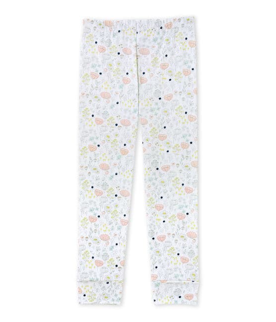 Pantalón de pijama combinable para niña blanco ECUME/rosa ROSE/ MULTICO