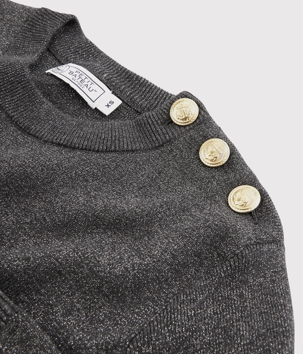 Jersey de algod&oacute;n brillante para mujer gris/gris