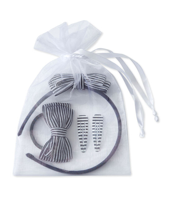 Kit serre-tête et accessoires cheveux en milleraies azul SMOKING/beige COQUILLE